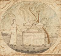 An Embroidered Silk Mourning Needlework Picture