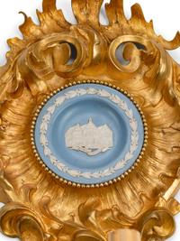 A Pair of Louis XV Style Blue and White Jasperware-Mounted Gilt-Bronze Three-Light Sconces — 19TH CENTURY