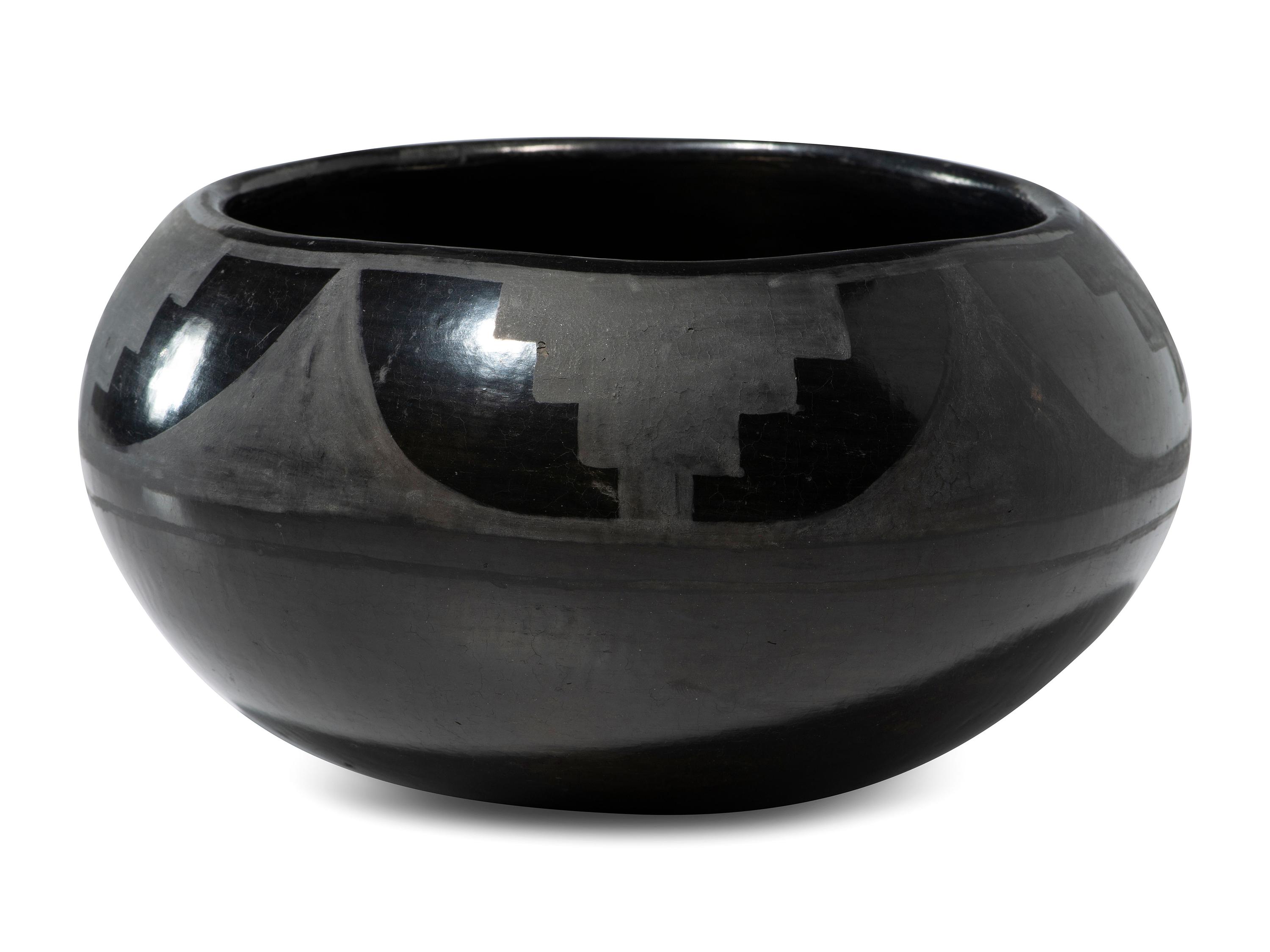 Santa Clara Blackware Pottery Bowl