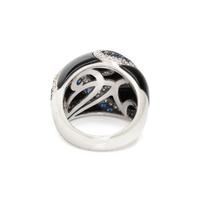 ONYX, DIAMOND AND SAPPHIRE BOMBE RING