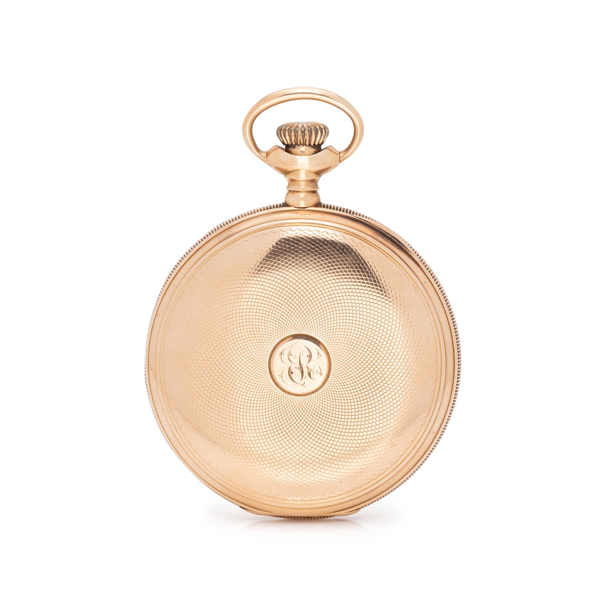 WALTHAM, 14K PINK GOLD OPEN FACE POCKET WATCH