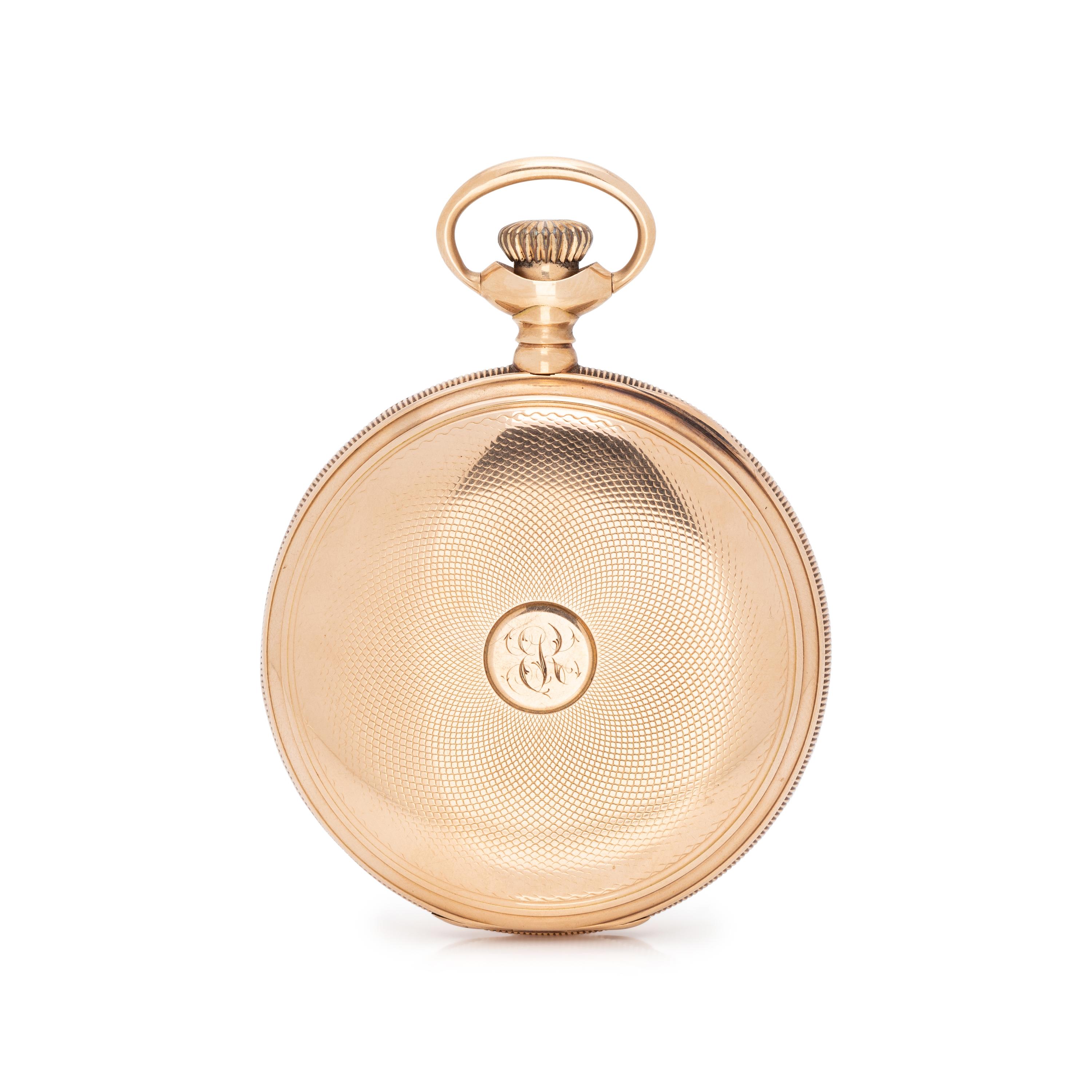 WALTHAM, 14K PINK GOLD OPEN FACE POCKET WATCH