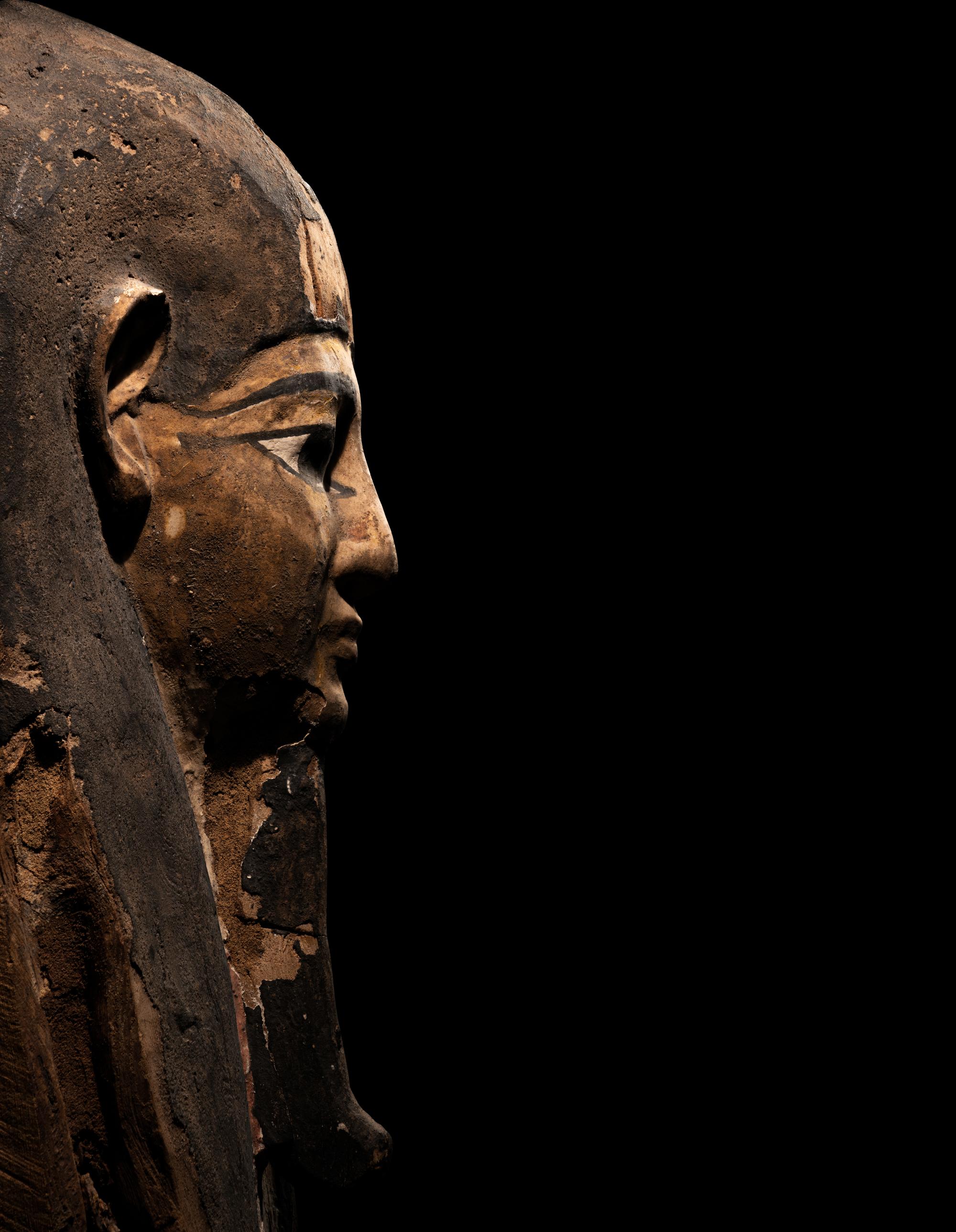 An Egyptian Painted Wood Mummy Mask