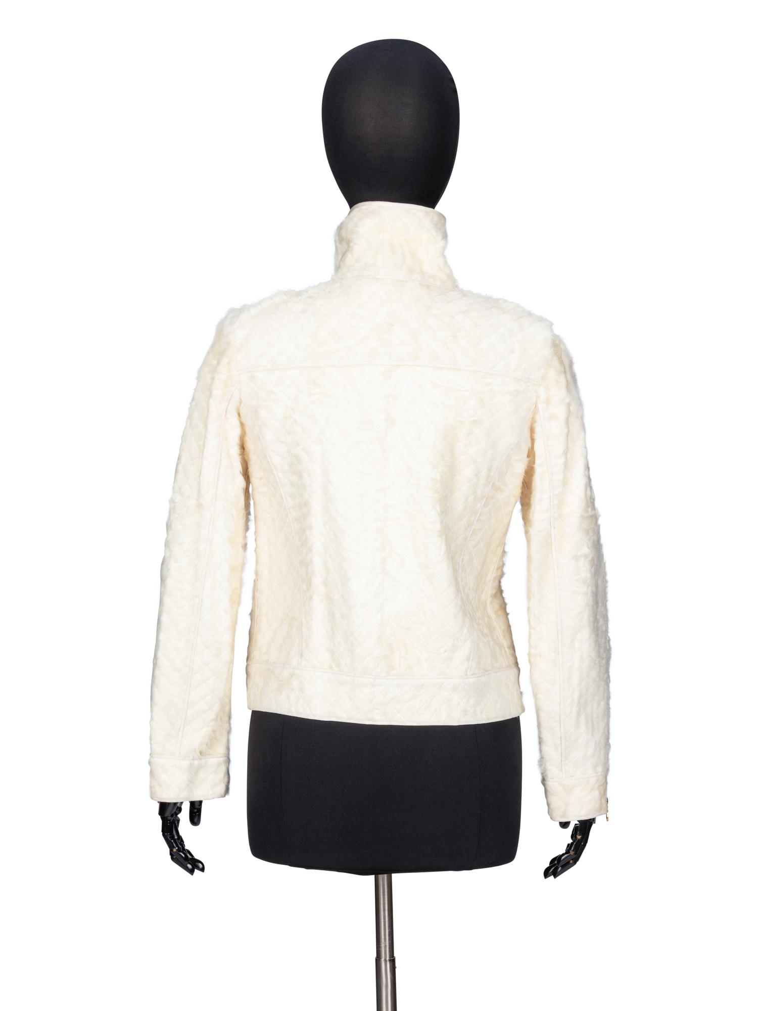 Oscar de la Renta, Quilted Fur & Satin Jacket