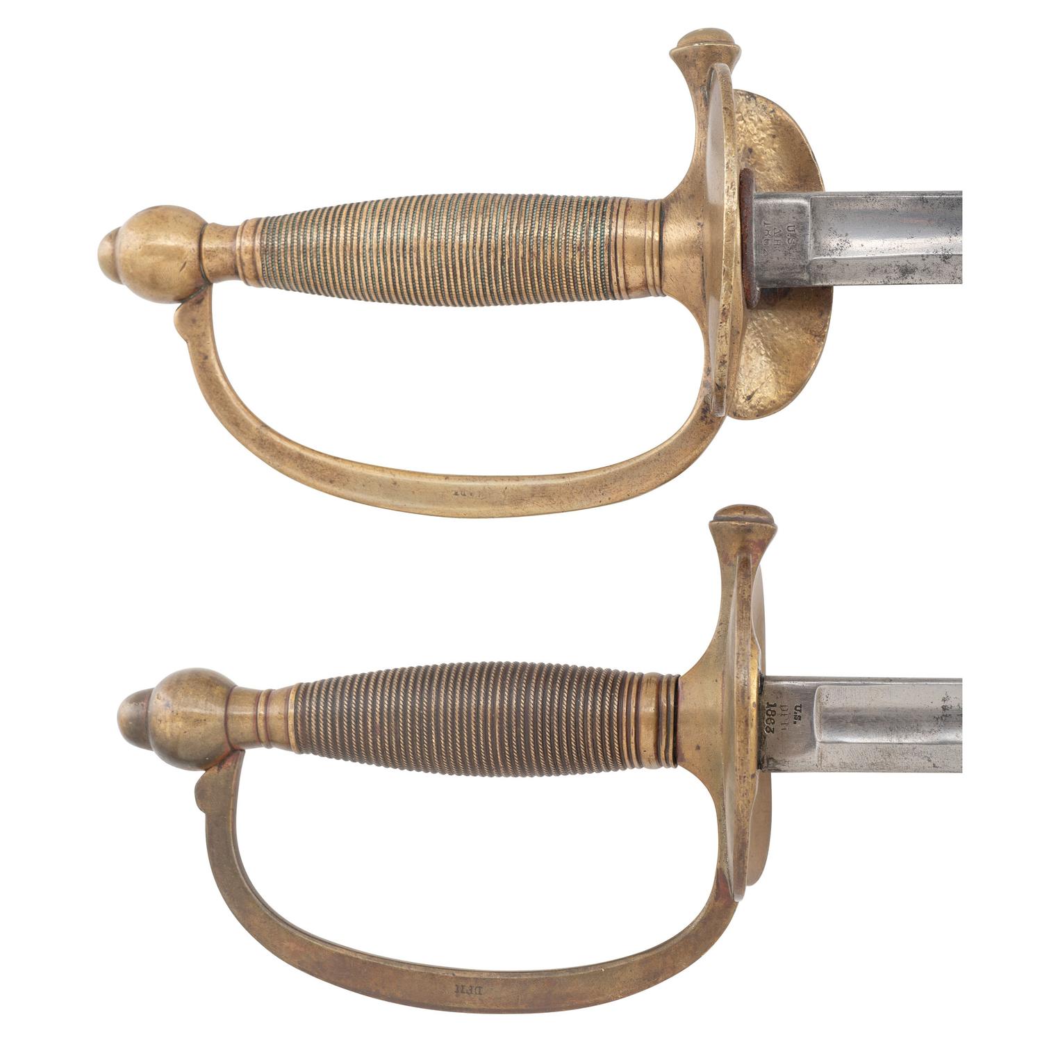 Two US Model 1840 NCO Swords with Scabbards