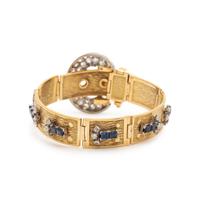 HAMMERMAN BROTHERS, YELLOW GOLD, DIAMOND AND SAPPHIRE BUCKLE BRACELET