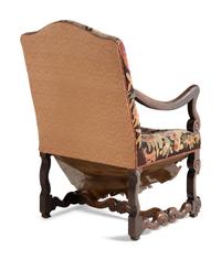 A Pair of Louis XIII Walnut Fauteuils with Gros Point Upholstery