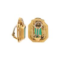 TOURMALINE, DIAMOND, AND YELLOW GOLD EARRINGS