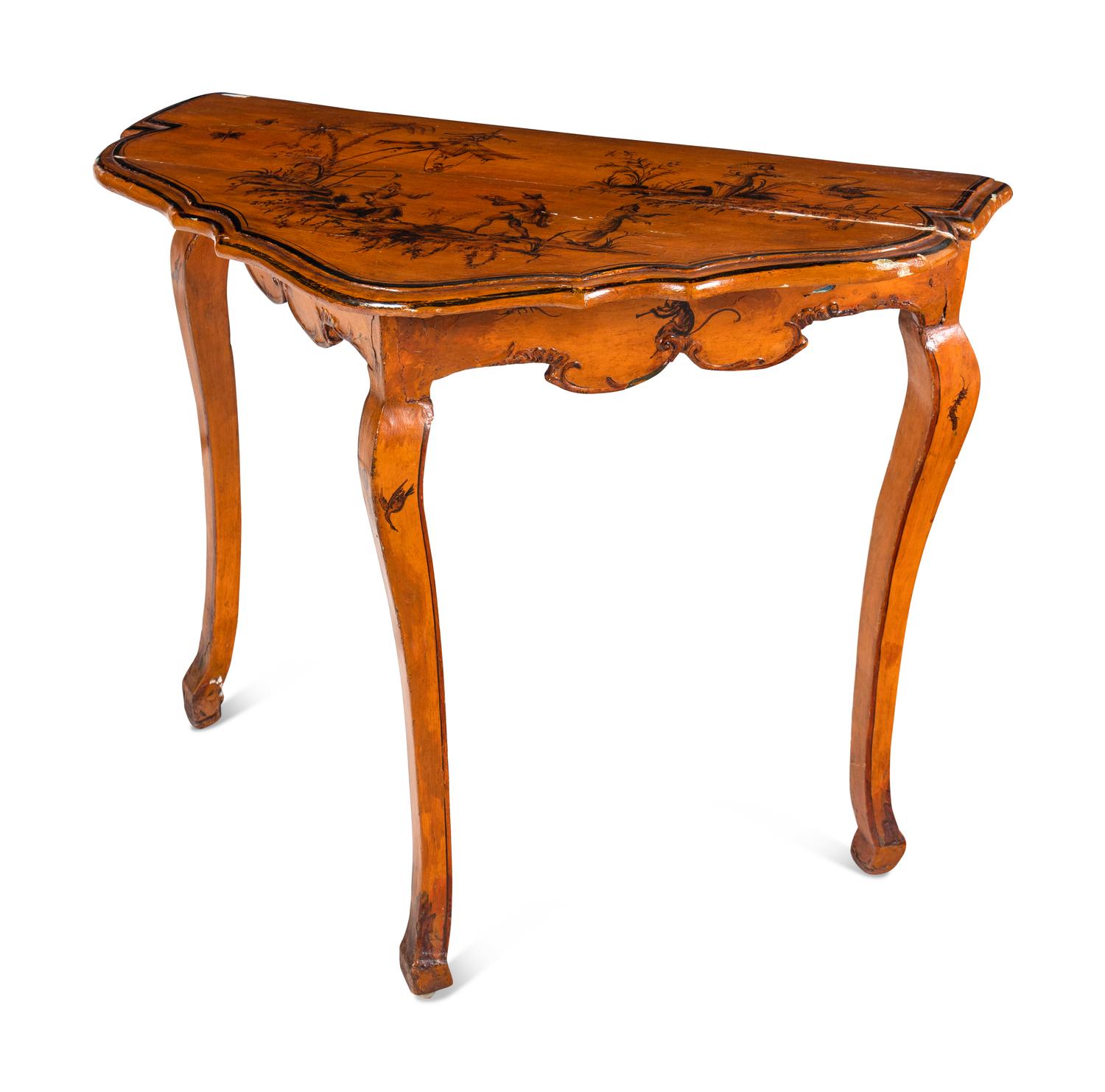 A Pair of Painted Console Tables