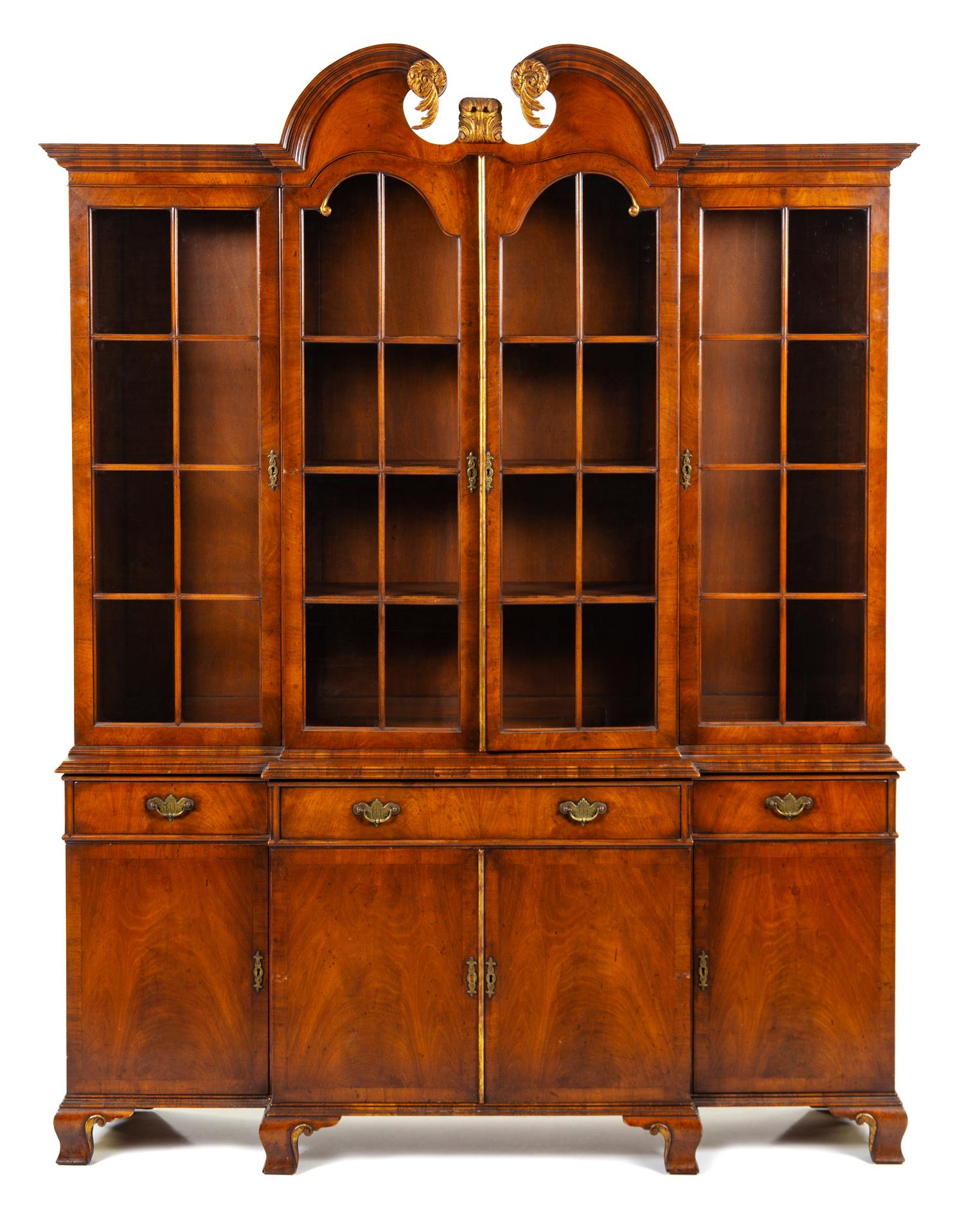 A George III Mahogany Breakfront Bookcase Height 89 x width 67 x depth 16 inches. — 20TH CENTURY