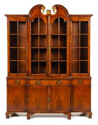 A George III Mahogany Breakfront Bookcase Height 89 x width 67 x depth 16 inches. — 20TH CENTURY