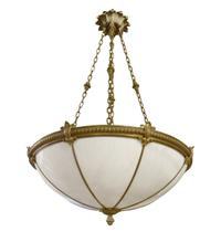 A Set of Four Bronze and Glass Chandeliers 24" W x 24" D x 44" H — United States, Circa 1920