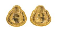 A Pair of High Karat Yellow Gold and Citrine Earclips, 19.80 dwts.