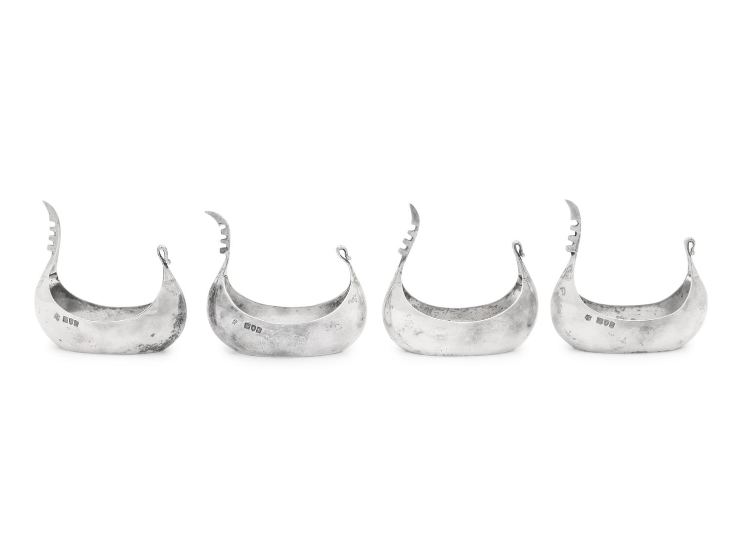 A Set of Four Victorian Silver Salt Cellars