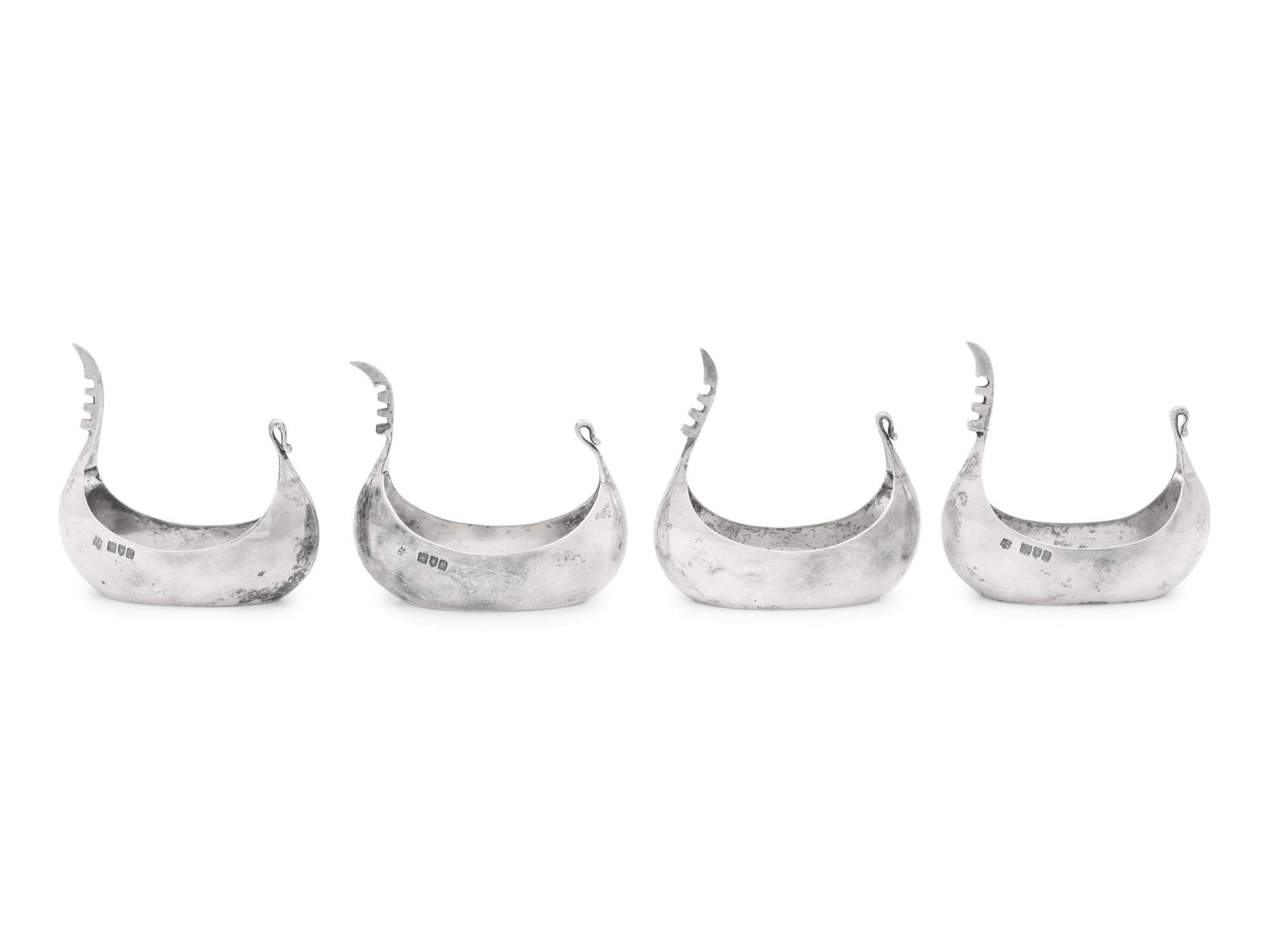 A Set of Four Victorian Silver Salt Cellars