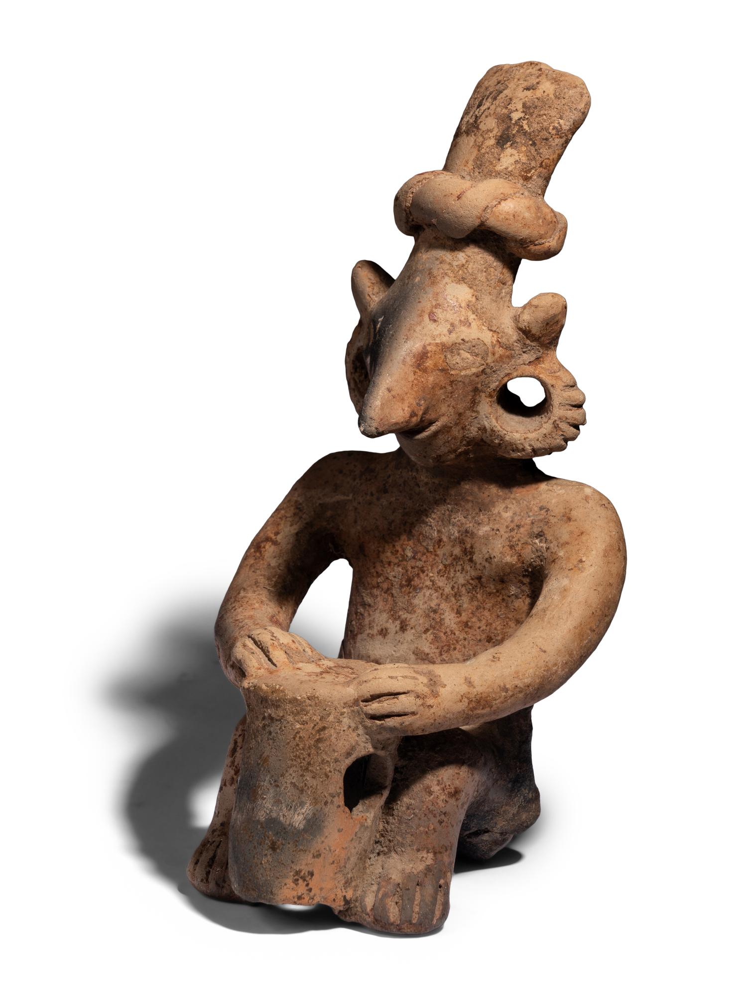 A Jalisco Terracotta Seated Drummer