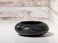 Blackware Pottery Bowl, with Avanyu 1943-1956