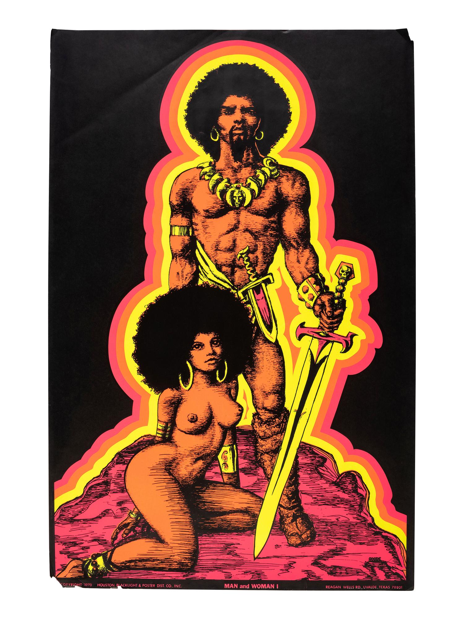 [BLACK POWER]. A group of 5 Black Power blacklight/Day-Glo posters, comprising: