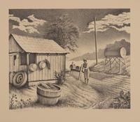 A group of three prints ( Evening Chores; Posting the Letter; Thief in the Corn )