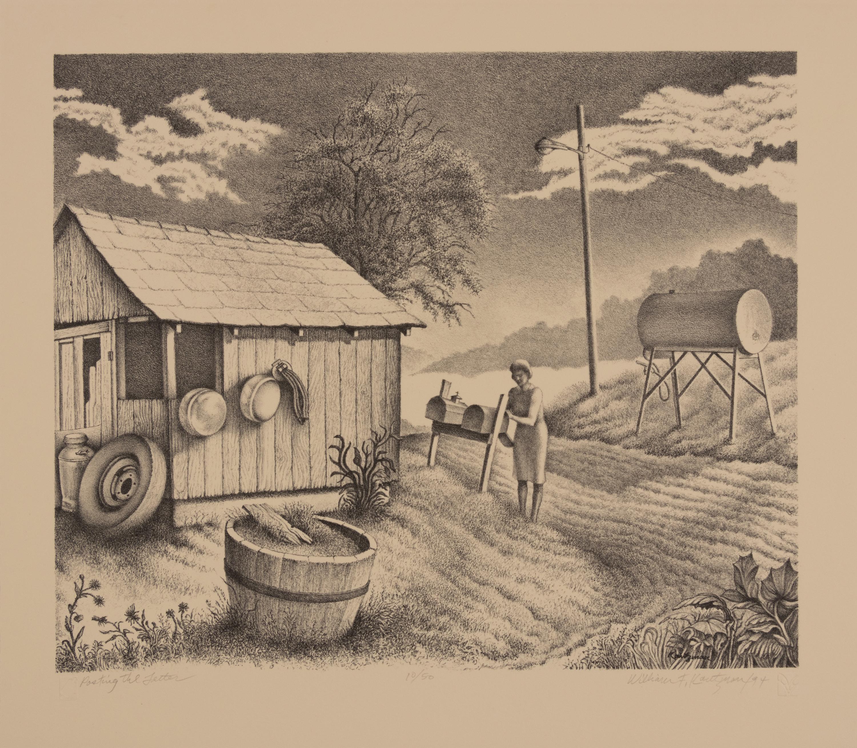 A group of three prints ( Evening Chores; Posting the Letter; Thief in the Corn )