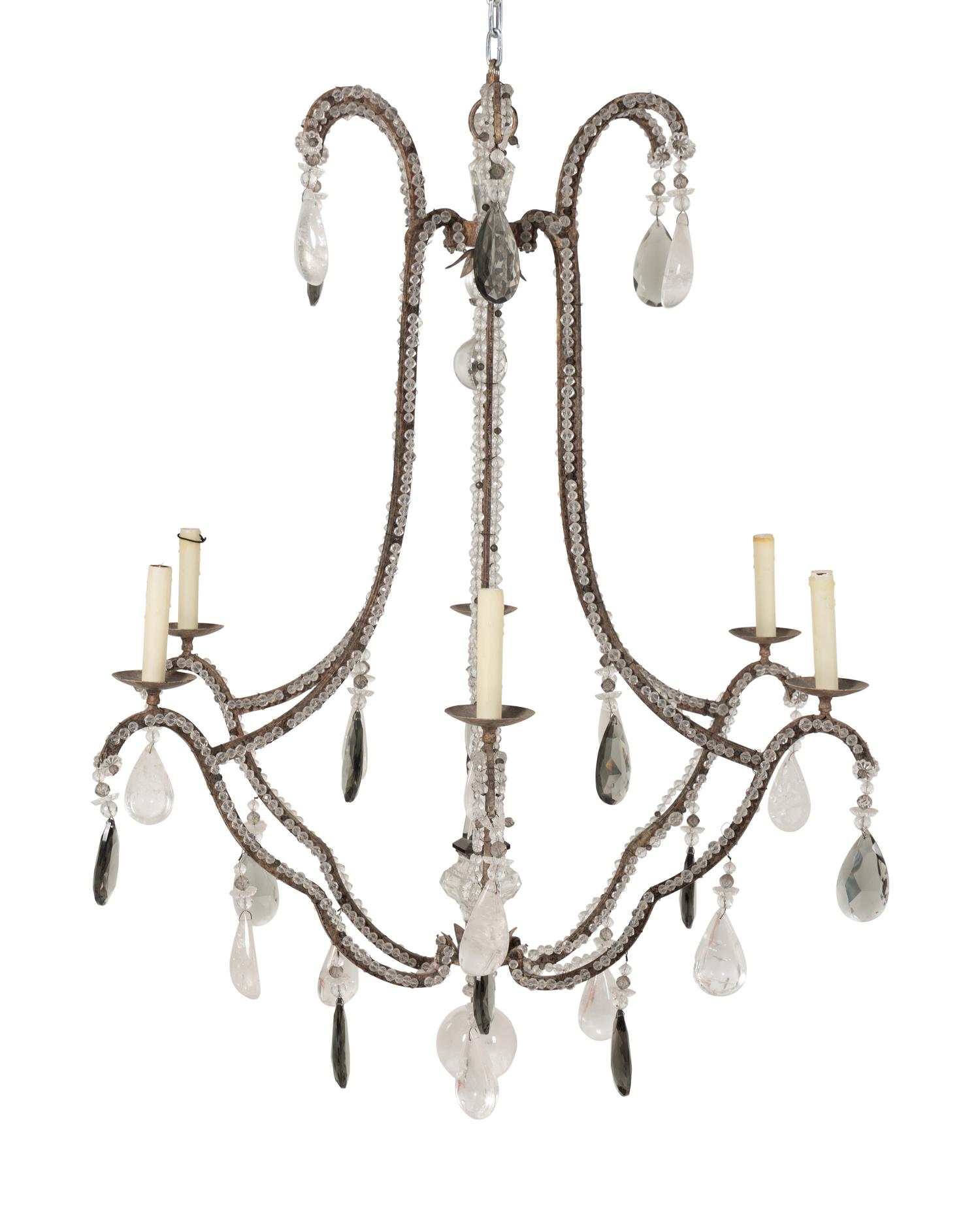 A Dennis and Leen Beaded Six-Light Chandelier