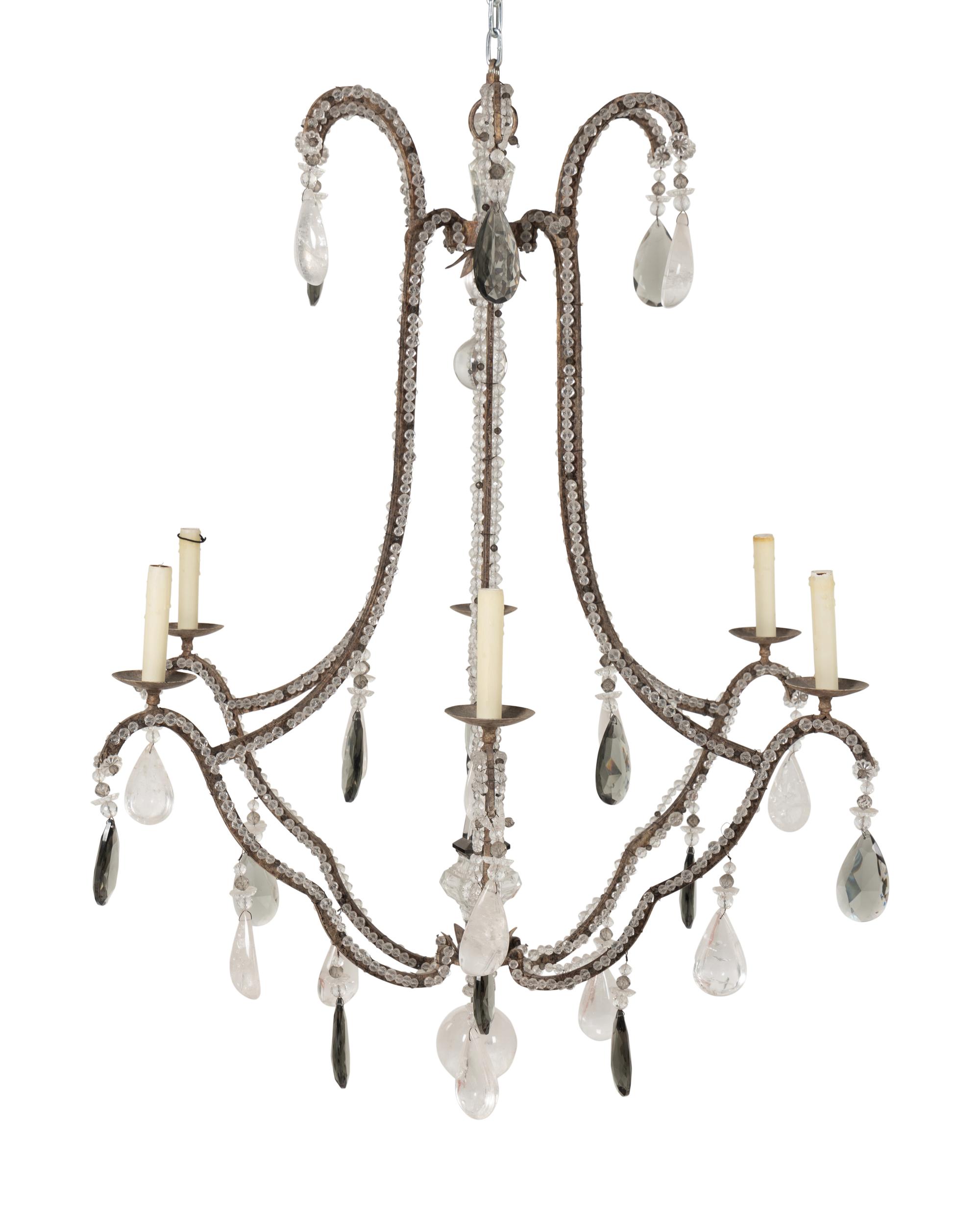 A Dennis and Leen Beaded Six-Light Chandelier