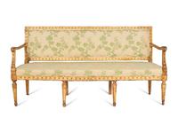 A Near Pair of Italian Neoclassical Cream-Painted Sofas