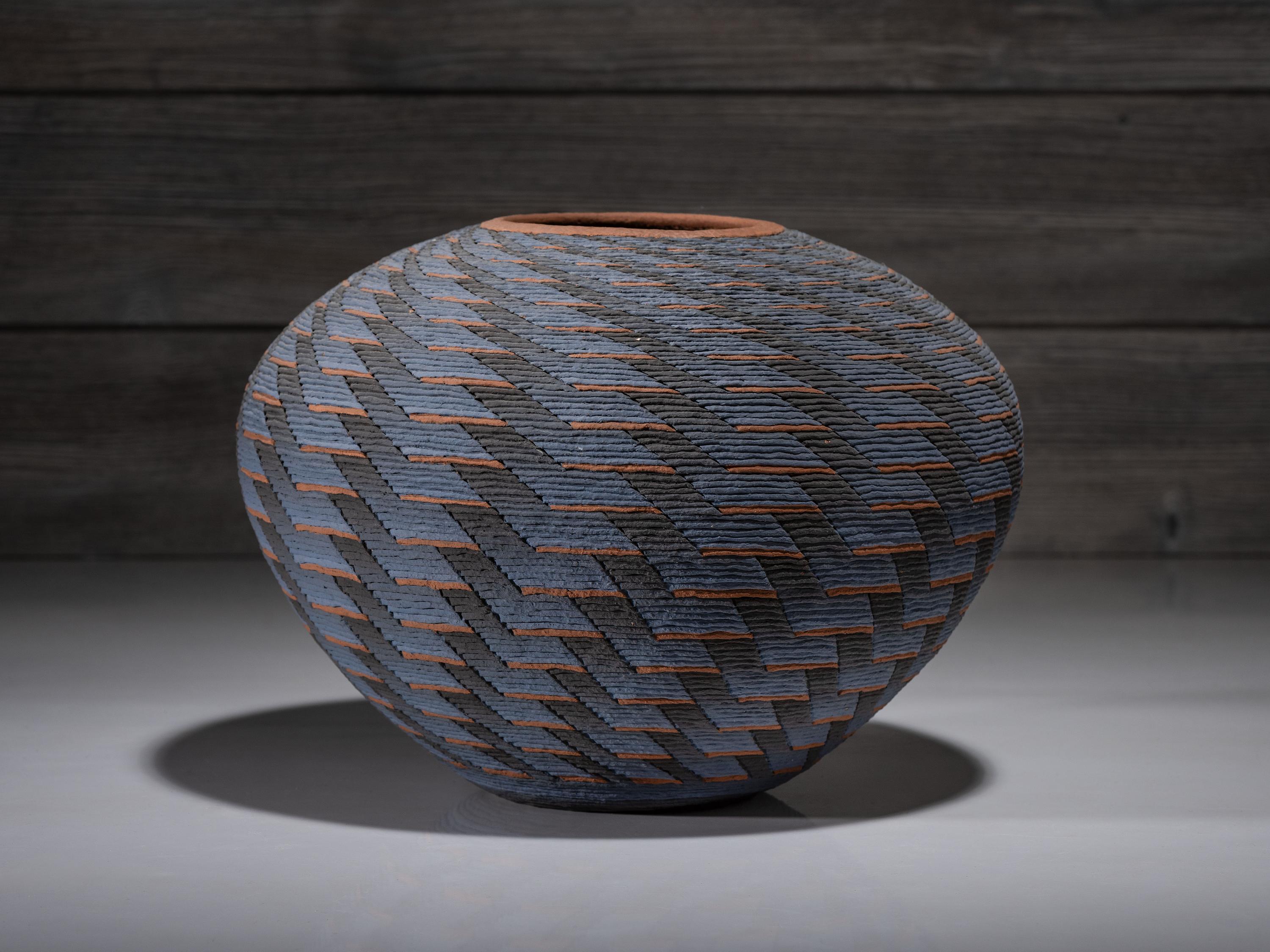 Corrugated Pottery Jar