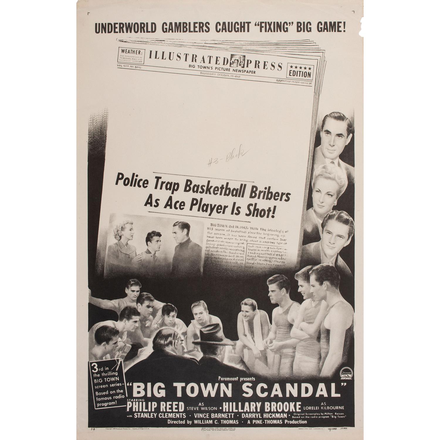 Seven Paramount Presents "Big Town Scandal" Film Posters