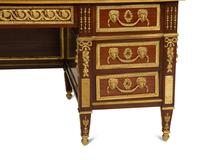 A Louis XVI Style Gilt Bronze Mounted Mahogany Bureau Plat