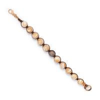BOHO, COLORED DIAMOND AND SHELL BEAD BRACELET