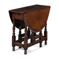 A William and Mary Oak Dropleaf Table
