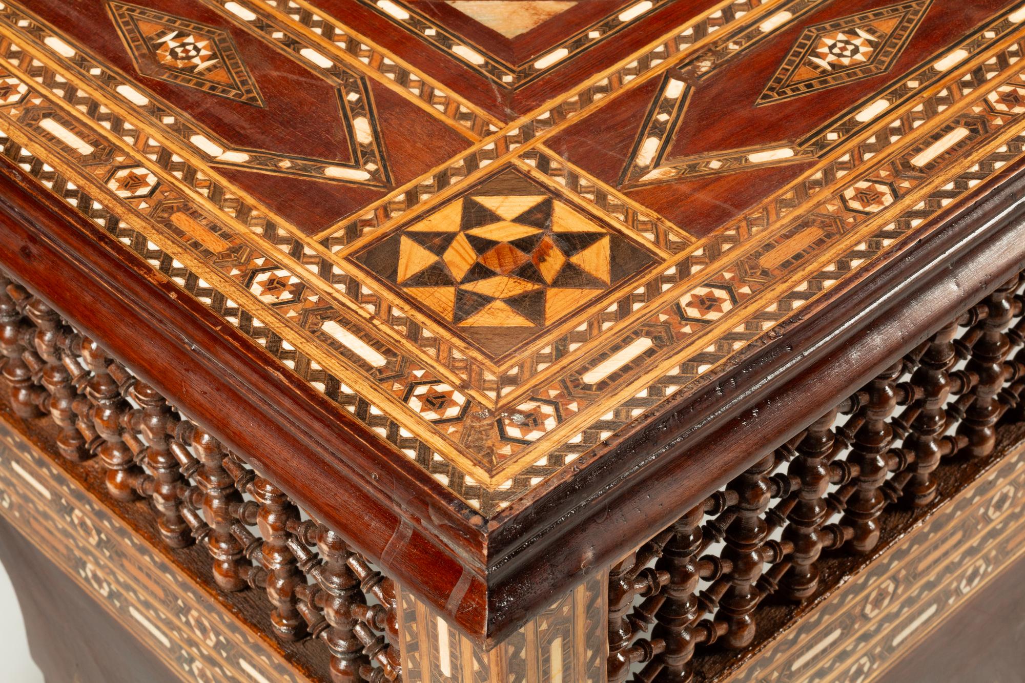 A Pair of Levantine Marquetry and Abalone-Inlaid Side Tables