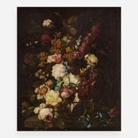 Italian School (17th Century) Floral Still Life in a Basket; together with a Companion (A Pair)