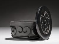 Lidded Blackware Pottery Container