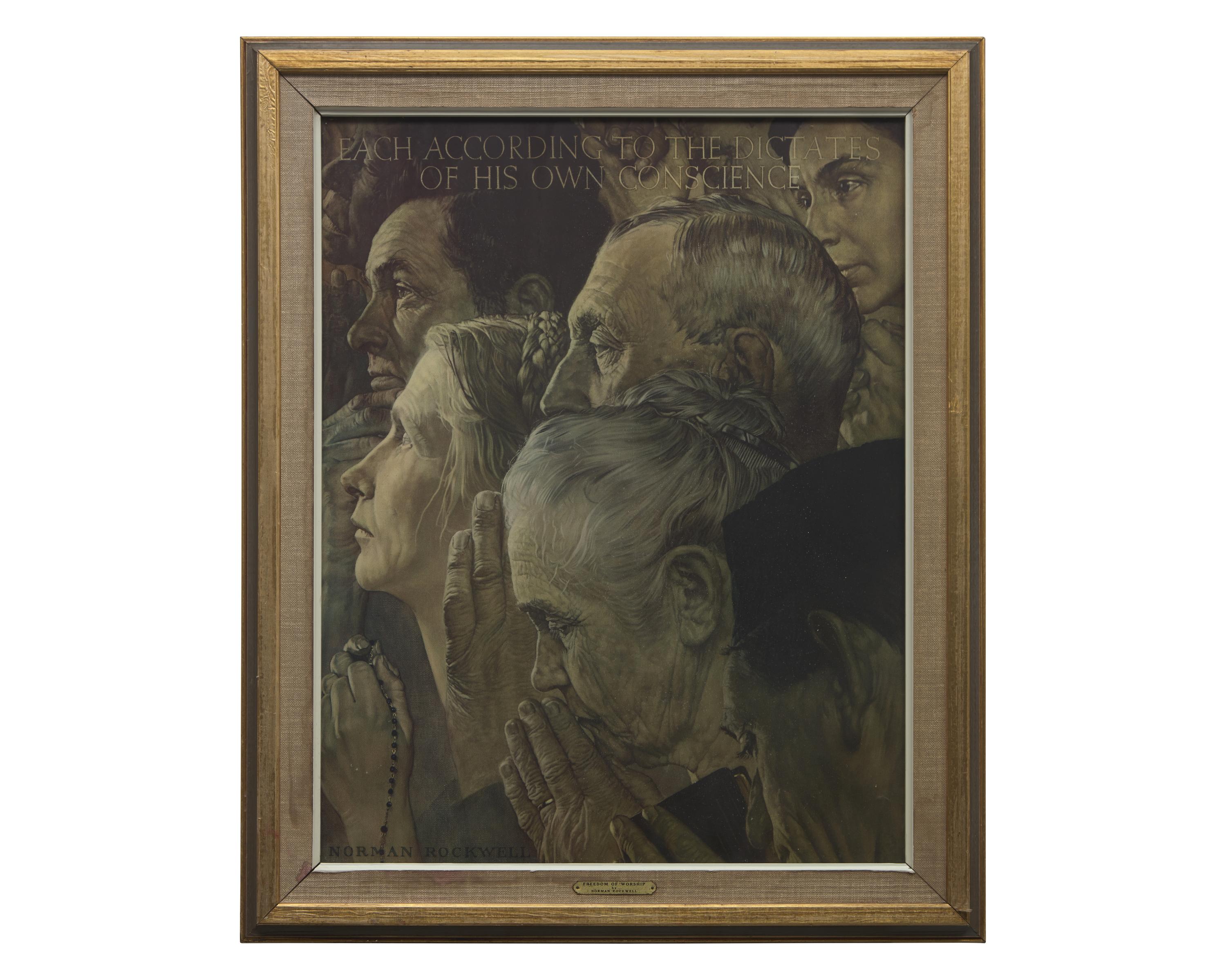 [Americana] Rockwell, Norman. Group of 2 Posters and a Typed Letter, signed
