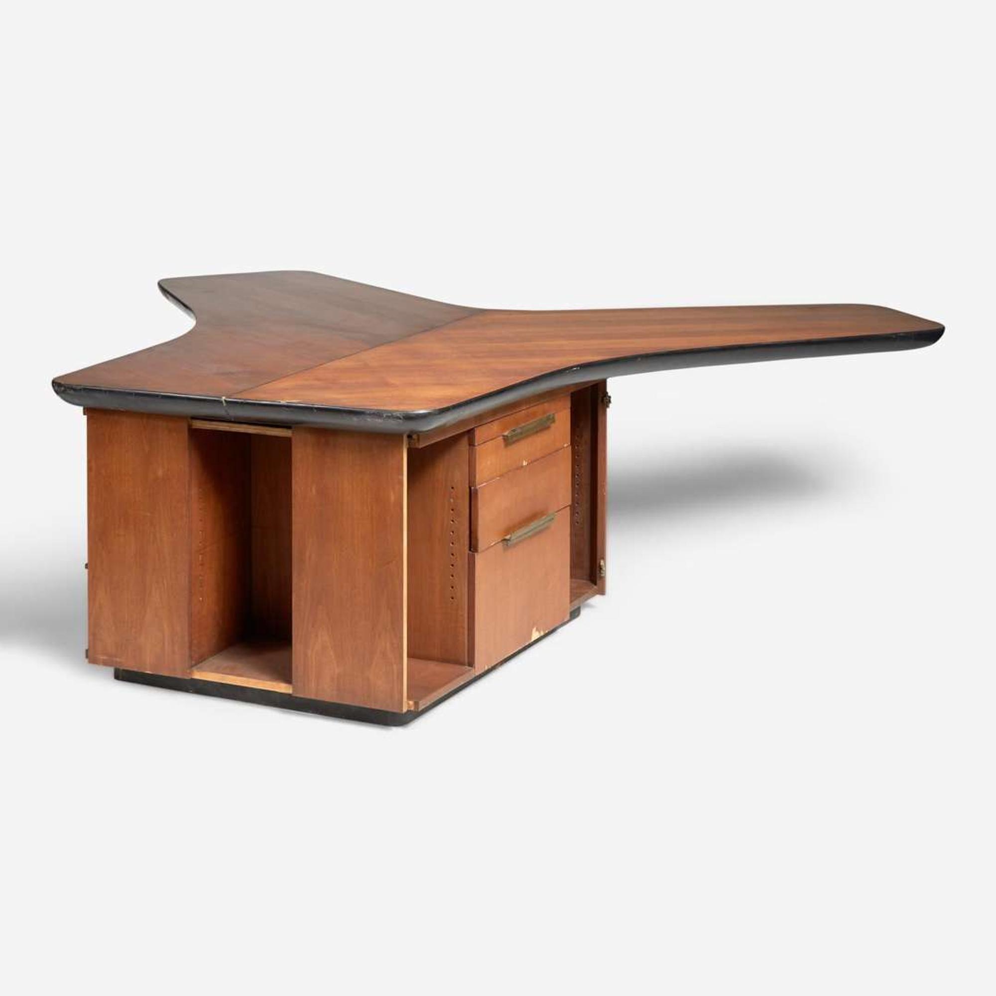 Vladimir Kagan (American, 1927-2016) Vladimir Kagan's Personal Partner's Desk, Model 905, Kagan-Dreyfuss, Inc., 1950