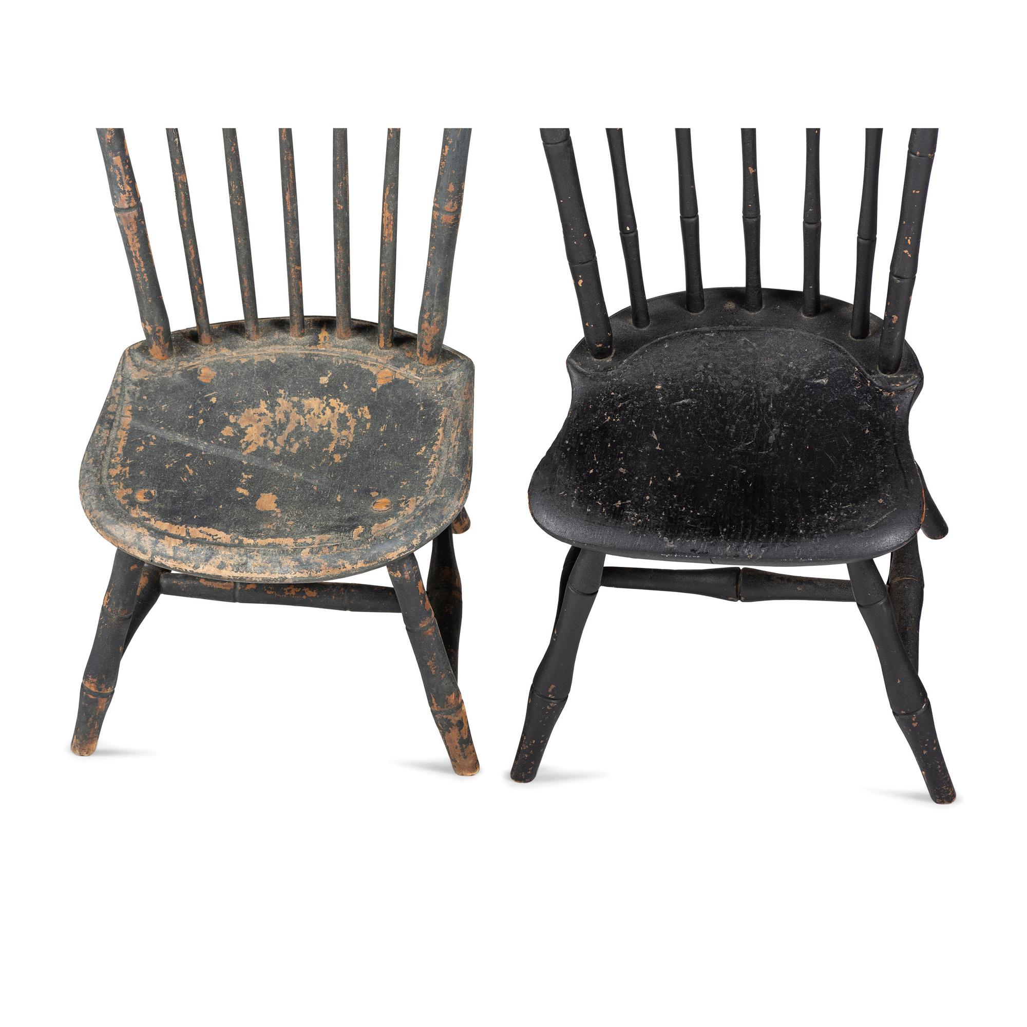 Four Paint Decorated Windsor Style Child's Chairs