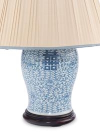 A Chinese Export Blue and White Porcelain Jar Mounted as a Lamp