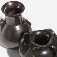 Fulper Pottery (American, active 1860-1935) Two Mirror Black Glaze Vases, Trenton, New Jersey, USA, early 20th century