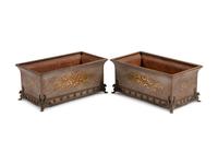 A Pair of French Bronze-Mounted Tole Peinte Jardinières — 19TH CENTURY