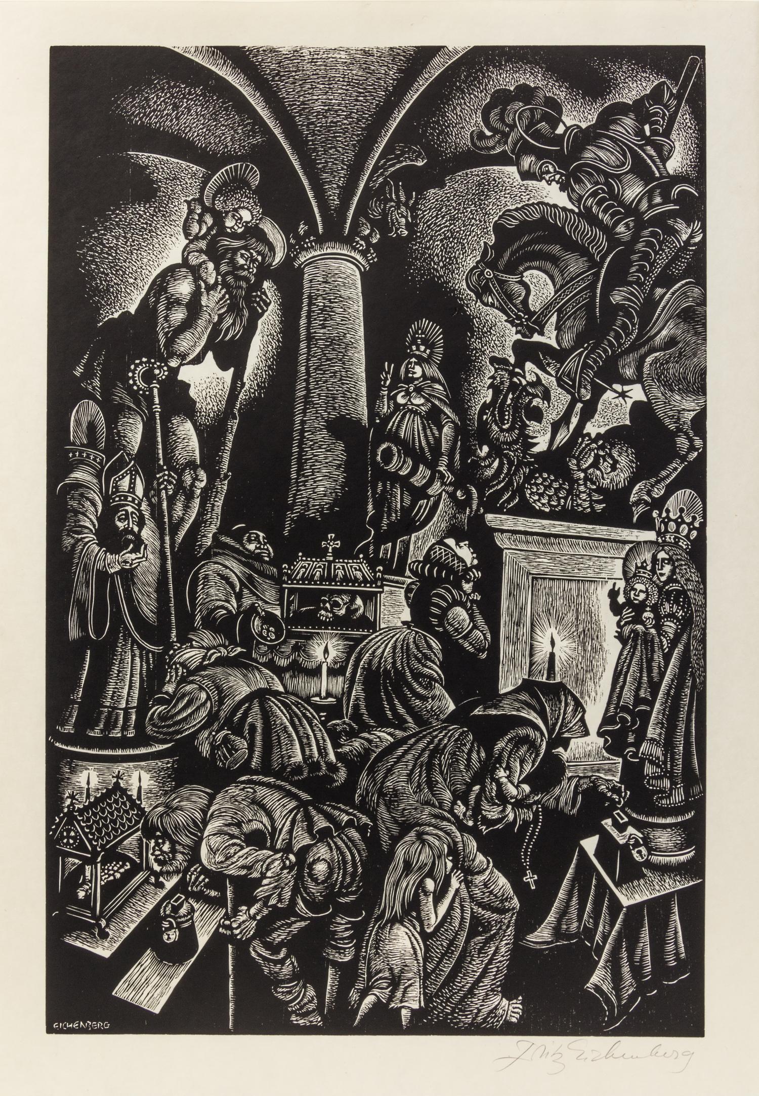Fritz Eichenberg, (American, 1901-1990), In Praise of Folly, 1972 (portfolio of 10 with text and justification)