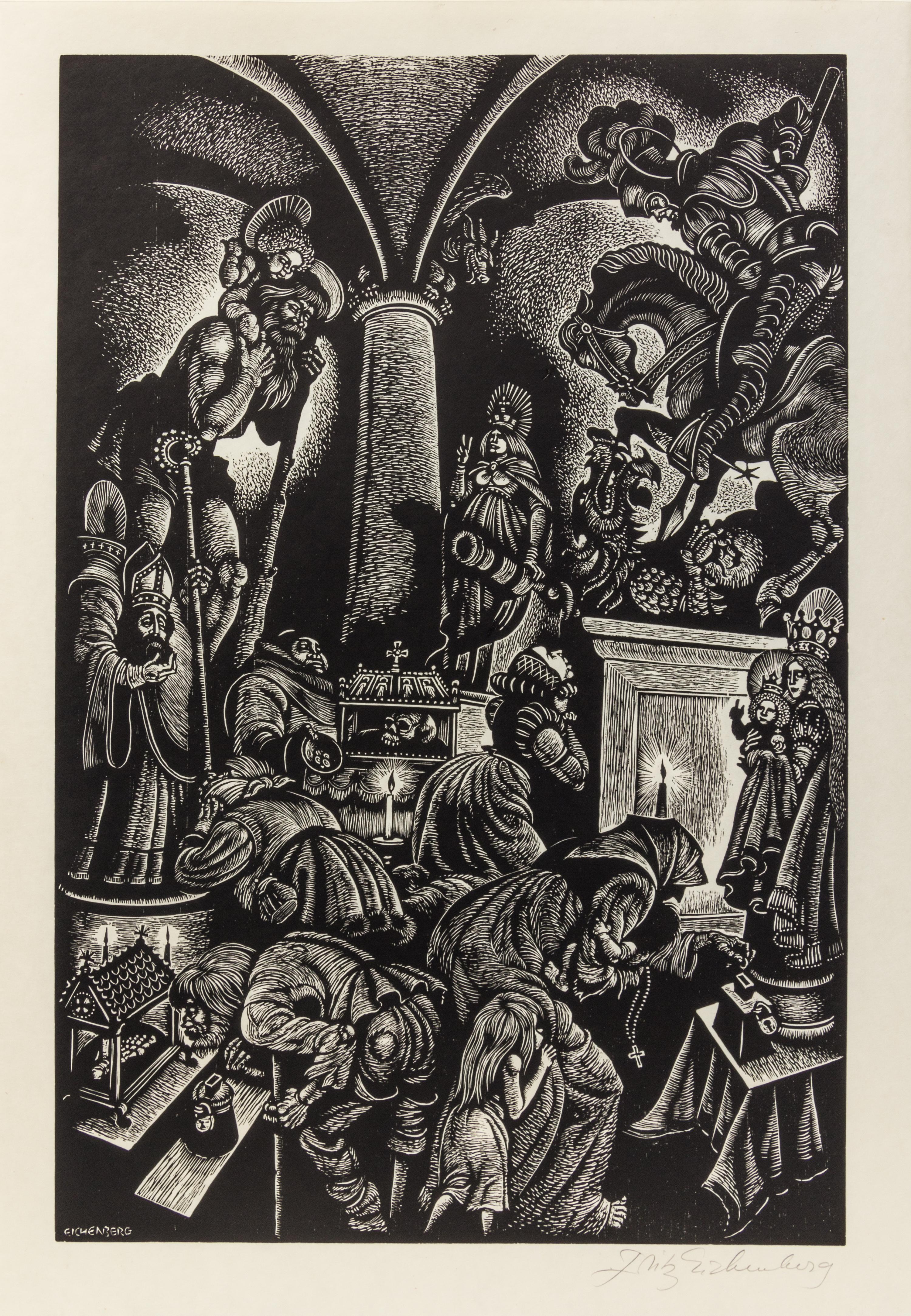 Fritz Eichenberg, (American, 1901-1990), In Praise of Folly, 1972 (portfolio of 10 with text and justification)