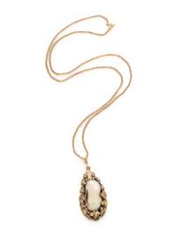 ARTS & CRAFTS, YELLOW GOLD AND BLISTER PEARL PENDANT NECKLACE