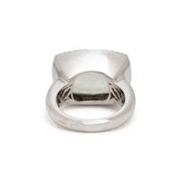 GREEN QUARTZ AND DIAMOND RING