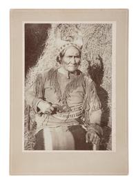 [NATIVE AMERICANS]. IRWIN, William E. (1871-1935), photographer. Cabinet card of Geronimo. [Chickasha, Indian Territory], ca 1890.