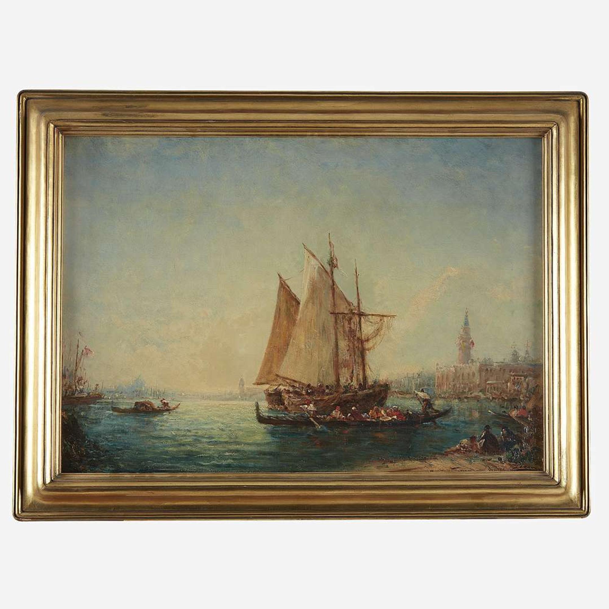 Félix Ziem (French, 1821–1911) Topo-Pêcheur et Gondoles dans le Bassin
