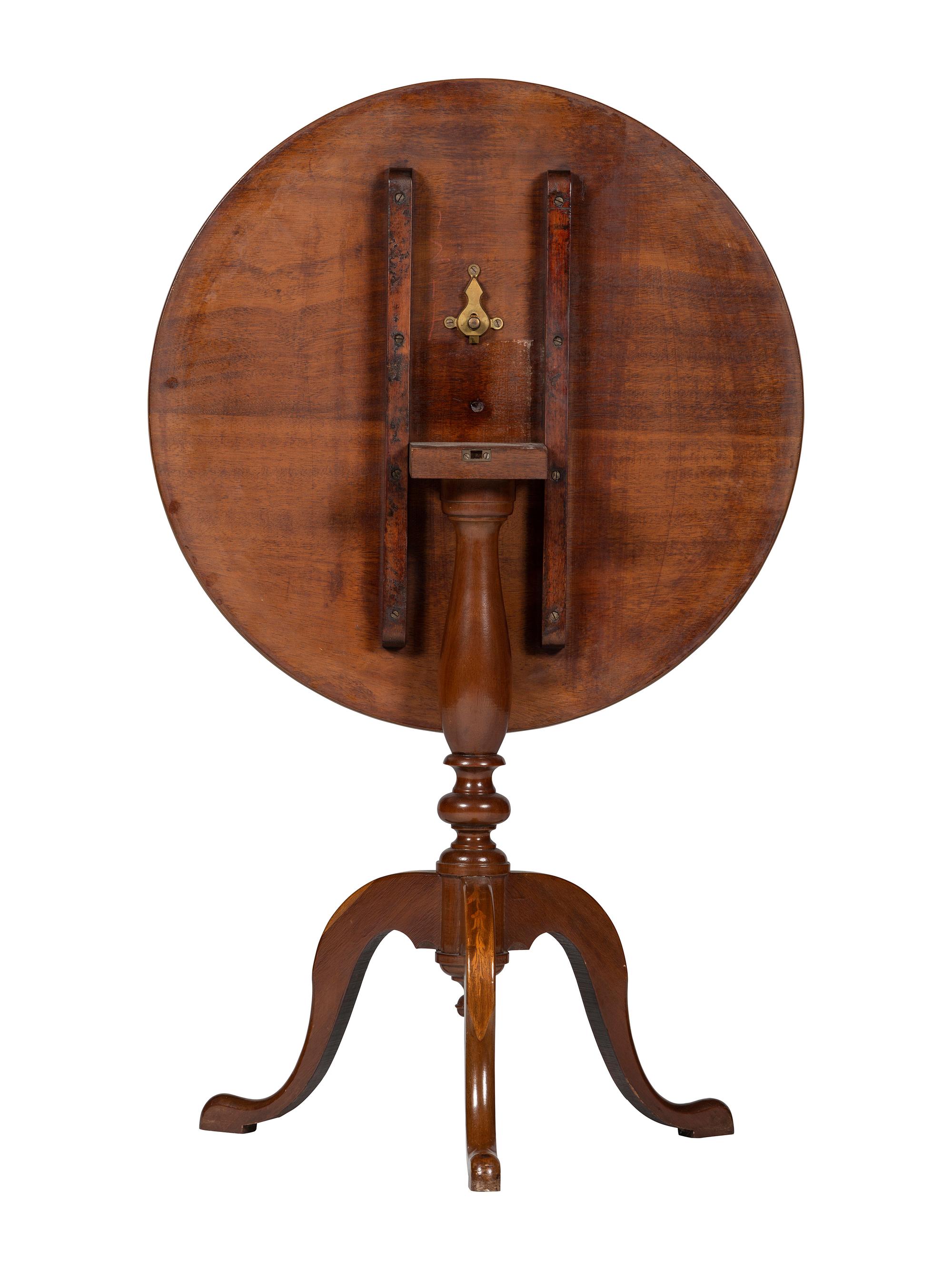 A Queen Anne Style Marquetry Tilt-Top Table
