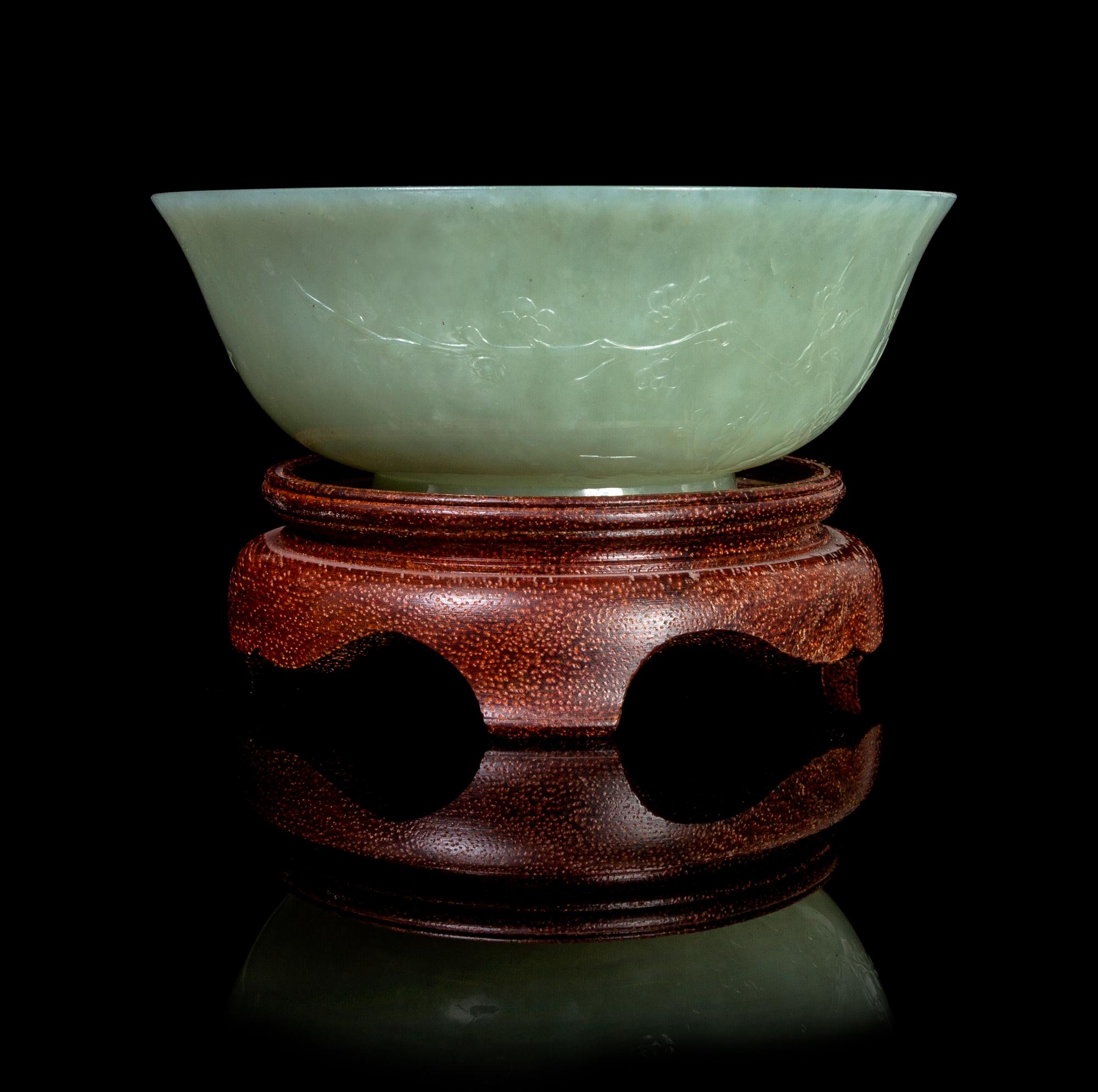 A Celadon Jade Bowl Diameter 5 1/4 inches.