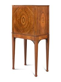 A George III Rosewood, Amaranth and Marquetry Cabinet on Stand